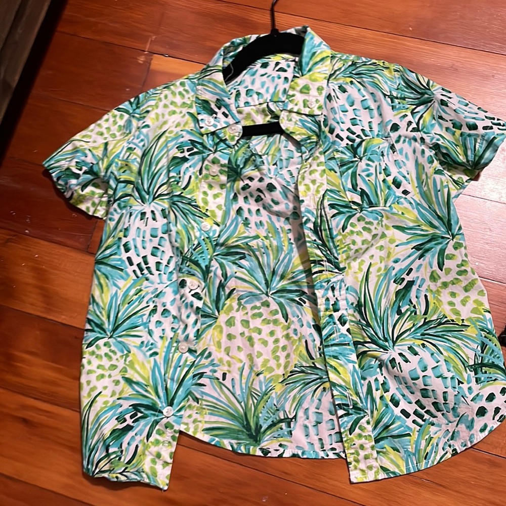 Janie and jack boys size 5 tropical button down shirt